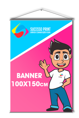 Banner 100x150cm Lona 380g  4x0 Brilho ou Fosco Sem acabamento 