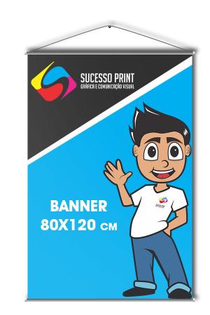 Banner 80x120cm Lona 380g  4x0 Brilho ou Fosco Sem acabamento 